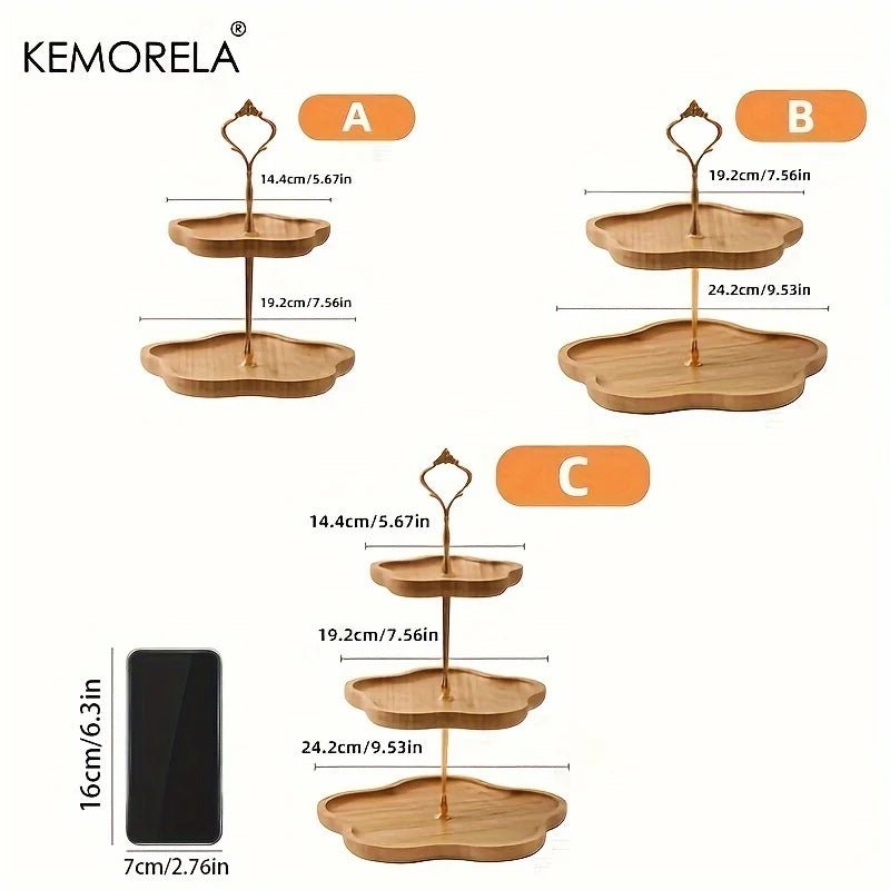 Étagère à fruits en bois style fleur KEMORELA - Présentoir à 2 ou 3 niveaux pour fruits, collations, bonbons et desserts - Cuisine Chez Nadine
