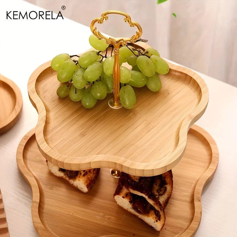 Étagère à fruits en bois style fleur KEMORELA - Présentoir à 2 ou 3 niveaux pour fruits, collations, bonbons et desserts - Cuisine Chez Nadine