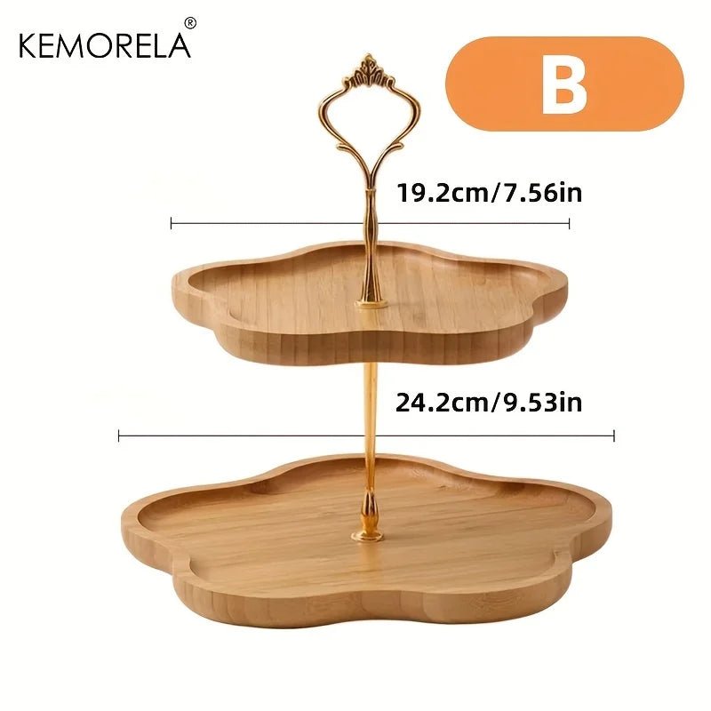 Étagère à fruits en bois style fleur KEMORELA - Présentoir à 2 ou 3 niveaux pour fruits, collations, bonbons et desserts - Cuisine Chez Nadine