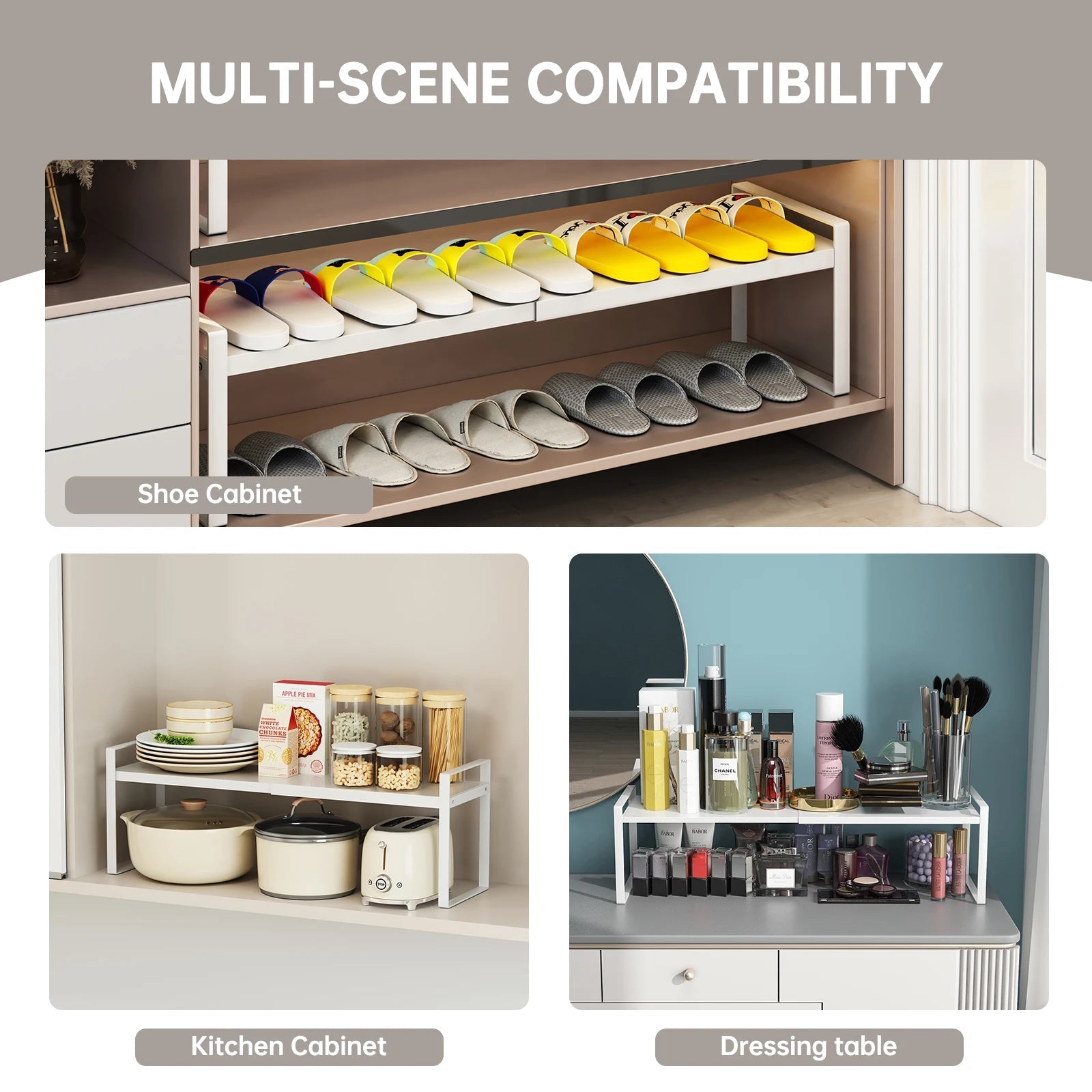 Étagère de rangement extensible pour cuisine - Support multi - niveaux ajustable sous évier et dans armoire - Cuisine Chez Nadine