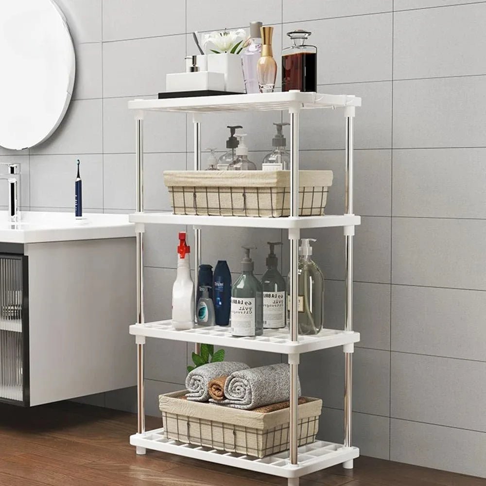Étagère de Rangement Multi - Niveaux sur Pied - Organisateur Cuisine Salle de Bain Salon Blanc - Cuisine Chez Nadine