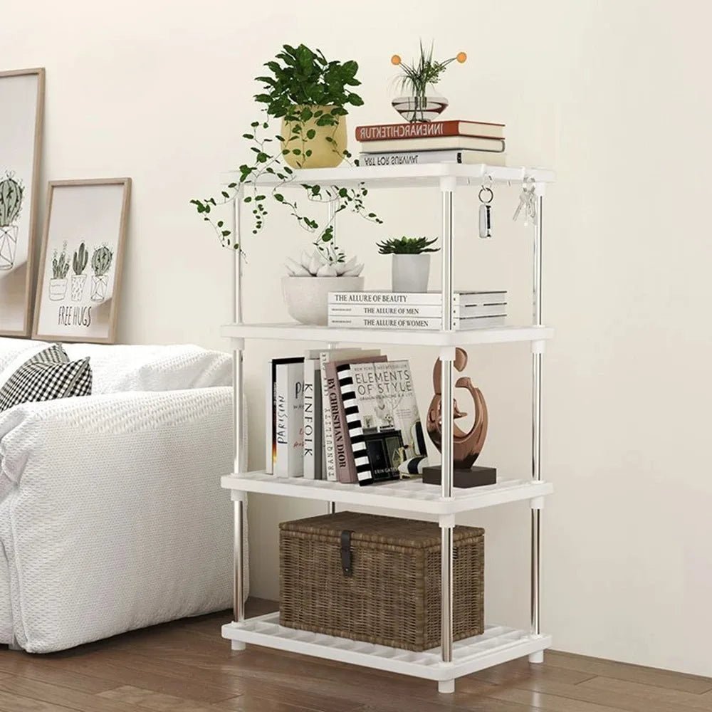 Étagère de Rangement Multi - Niveaux sur Pied - Organisateur Cuisine Salle de Bain Salon Blanc - Cuisine Chez Nadine