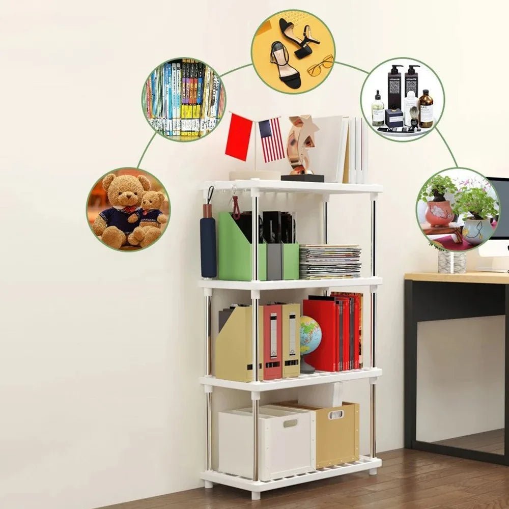 Étagère de Rangement Multi - Niveaux sur Pied - Organisateur Cuisine Salle de Bain Salon Blanc - Cuisine Chez Nadine