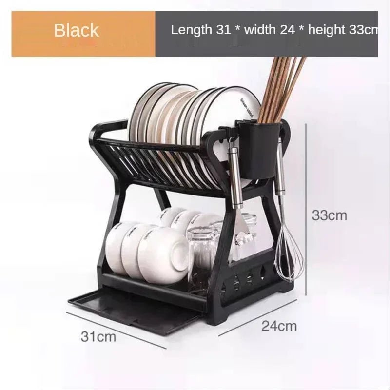 Étagère de rangement multifonctionnelle pour cuisine - Support à bols, assiettes et baguettes avec égouttoir - Cuisine Chez Nadine