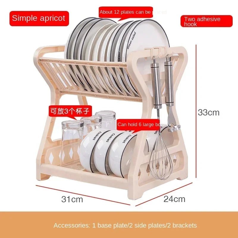 Étagère de rangement multifonctionnelle pour cuisine - Support à bols, assiettes et baguettes avec égouttoir - Cuisine Chez Nadine