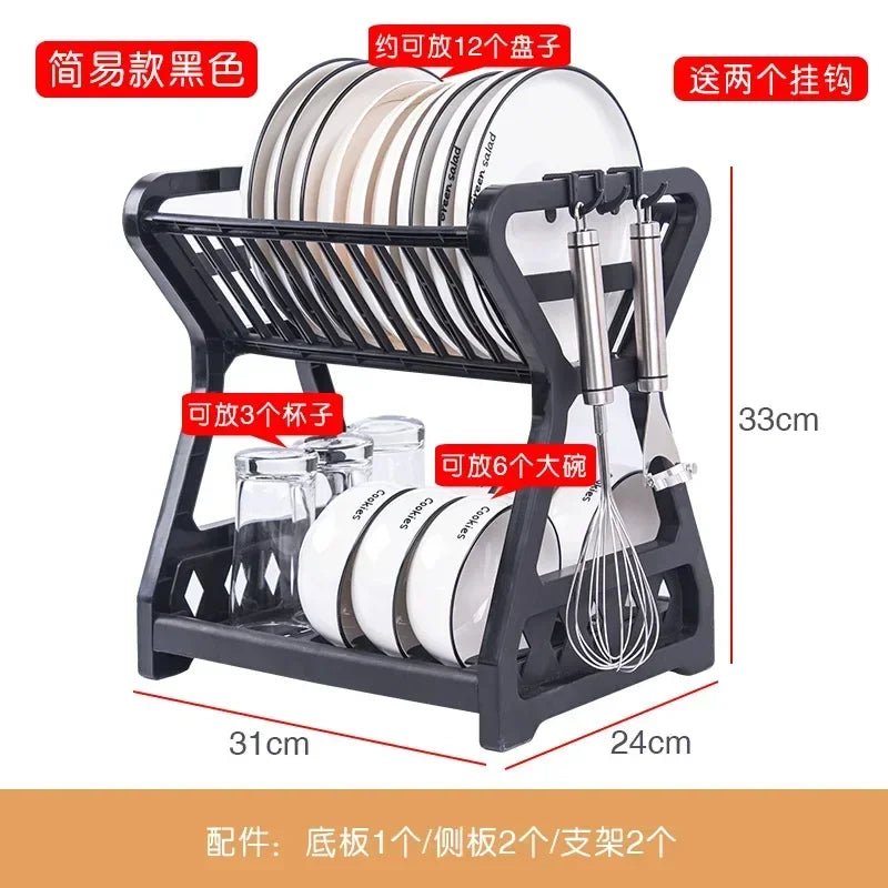 Étagère de rangement multifonctionnelle pour cuisine - Support à bols, assiettes et baguettes avec égouttoir - Cuisine Chez Nadine