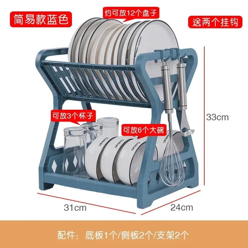 Étagère de rangement multifonctionnelle pour cuisine - Support à bols, assiettes et baguettes avec égouttoir - Cuisine Chez Nadine