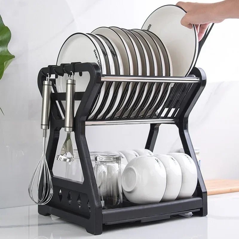 Étagère de rangement multifonctionnelle pour cuisine - Support à bols, assiettes et baguettes avec égouttoir - Cuisine Chez Nadine