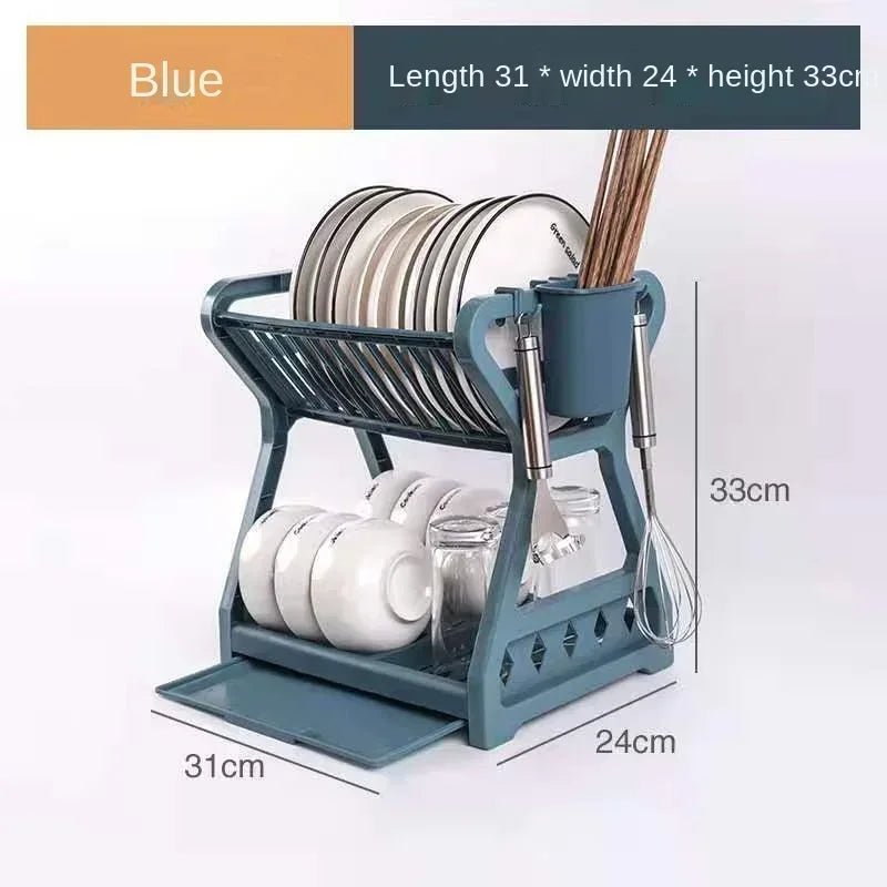 Étagère de rangement multifonctionnelle pour cuisine - Support à bols, assiettes et baguettes avec égouttoir - Cuisine Chez Nadine