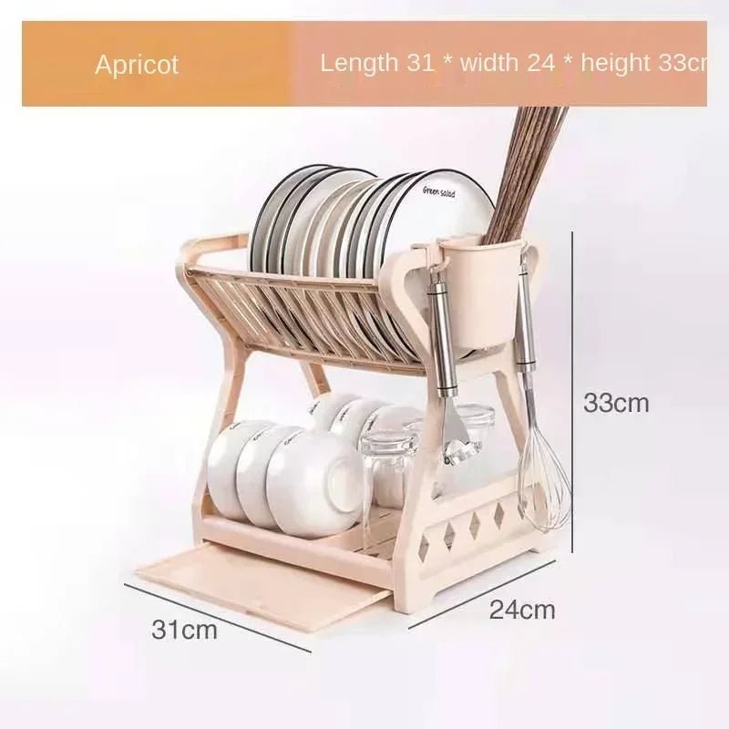 Étagère de rangement multifonctionnelle pour cuisine - Support à bols, assiettes et baguettes avec égouttoir - Cuisine Chez Nadine