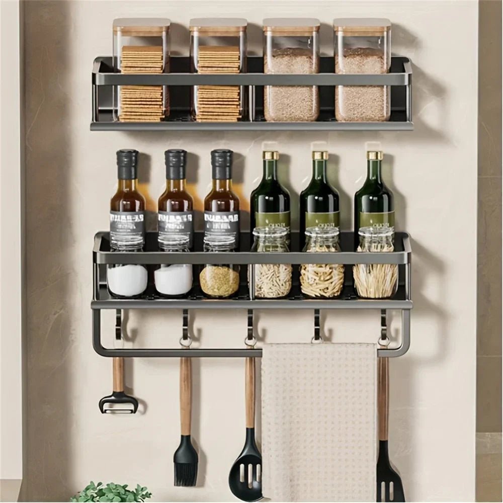 Étagère Murale Multifonctionnelle – Rangement pour Cuisine, Salle de Bain et Bureau, Finition Électroplaquée - Cuisine Chez Nadine