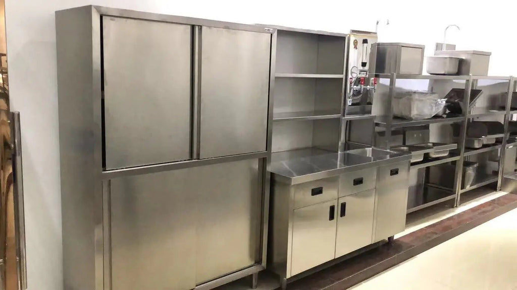 Évier de Cuisine Double en Acier Inoxydable avec Grande Armoire et Tiroirs - Robinetterie Incluse 1200x700x800mm - Cuisine Chez Nadine