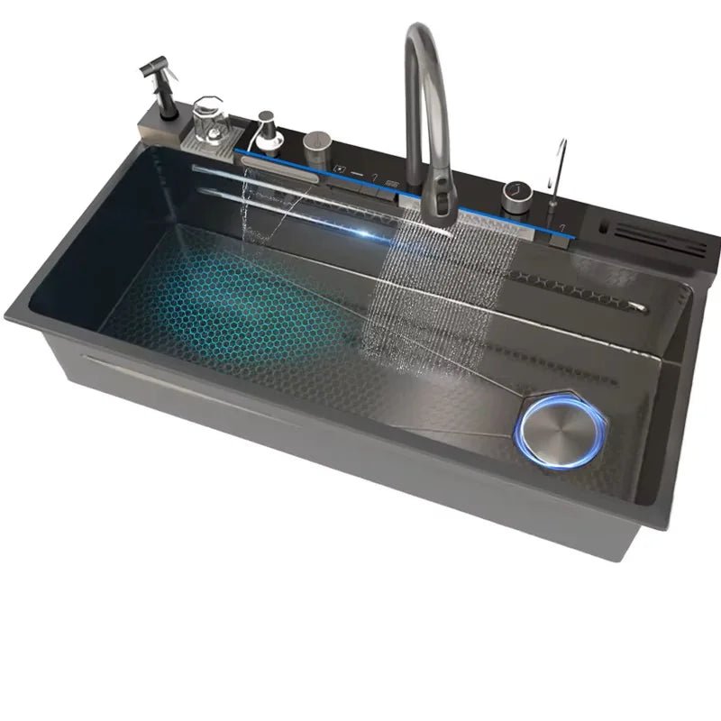 Évier de Cuisine en Inox 304 – Bac Simple, Robinet Cascade Inclus - Cuisine Chez Nadine