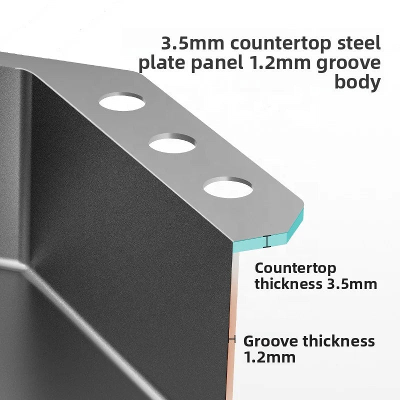 Évier de Cuisine Encastré en Inox SUS304 – Bac Simple Rectangulaire, Garantie 5 Ans - Cuisine Chez Nadine