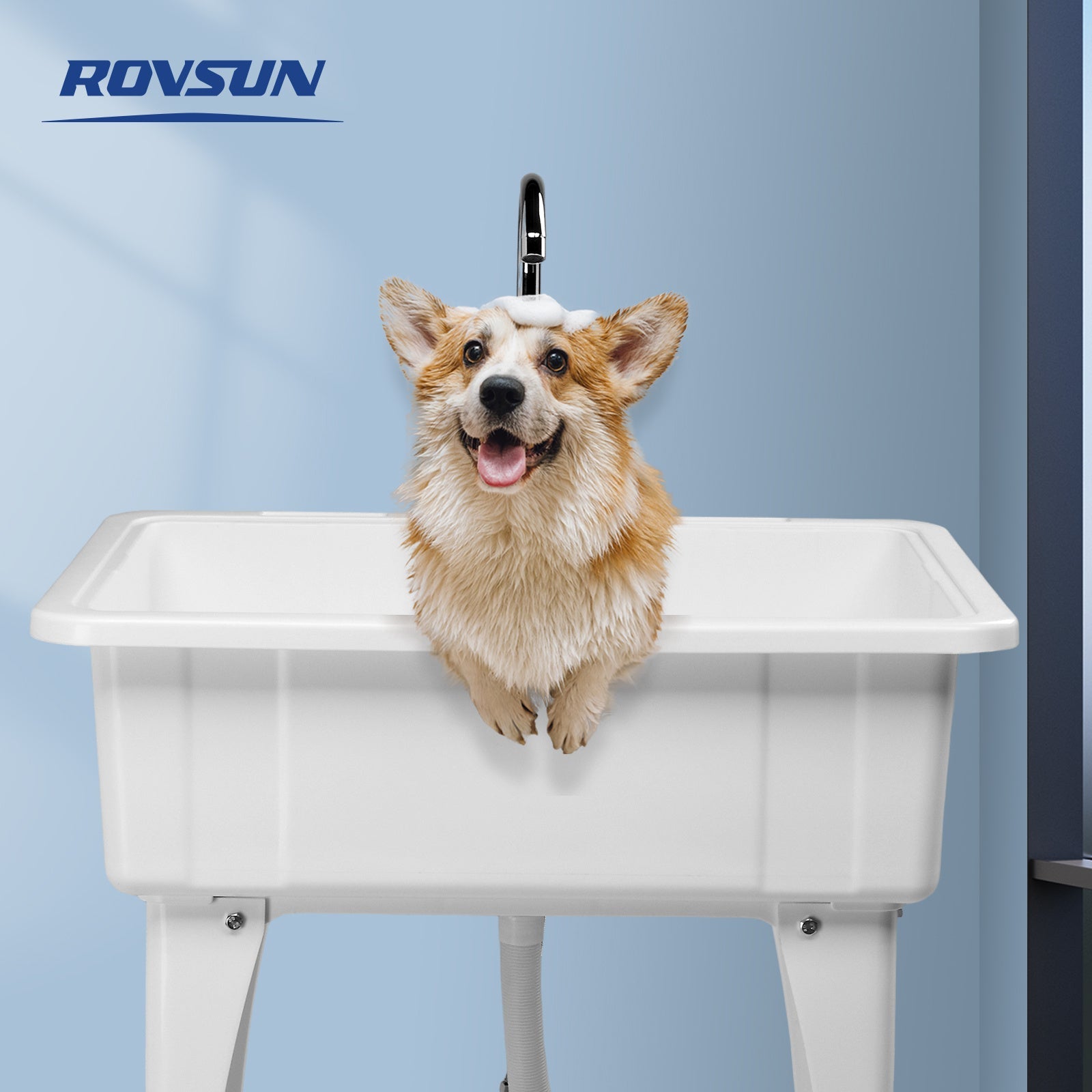 Évier Utilitaire Autoportant ROVSUN avec Robinet et Rangement - Cuisine Chez Nadine
