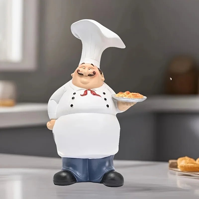 Figurine de chef en résine style américain - Ornement créatif et mignon pour décoration de cuisine intérieure et extérieure - Cuisine Chez Nadine