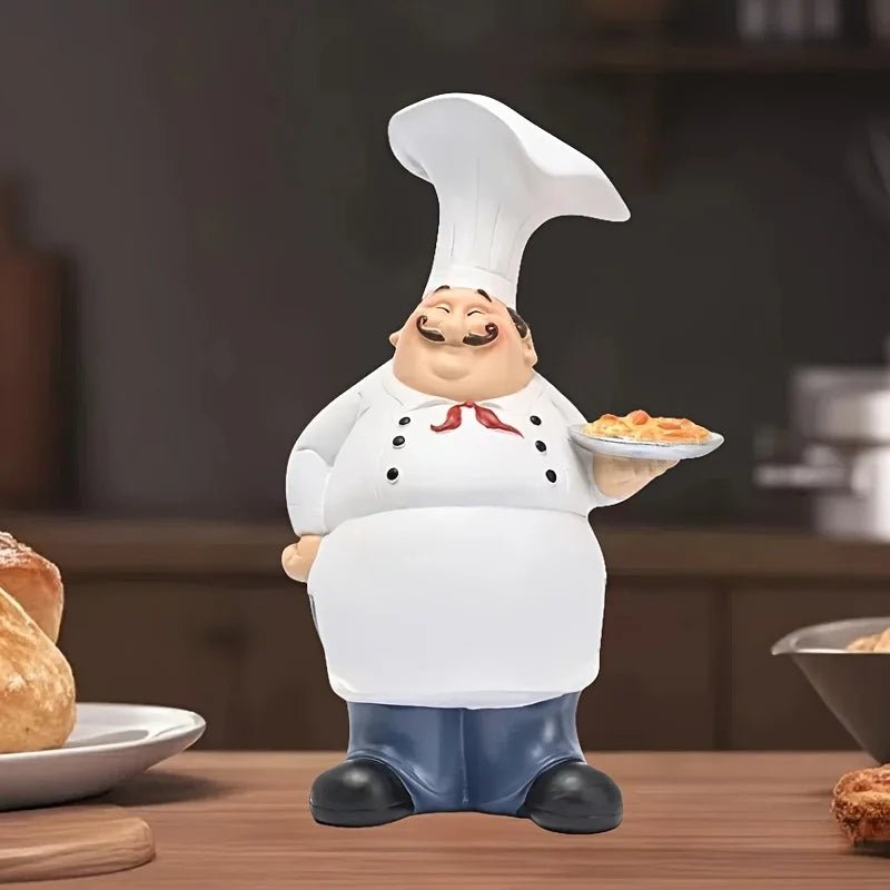 Figurine de chef en résine style américain - Ornement créatif et mignon pour décoration de cuisine intérieure et extérieure - Cuisine Chez Nadine