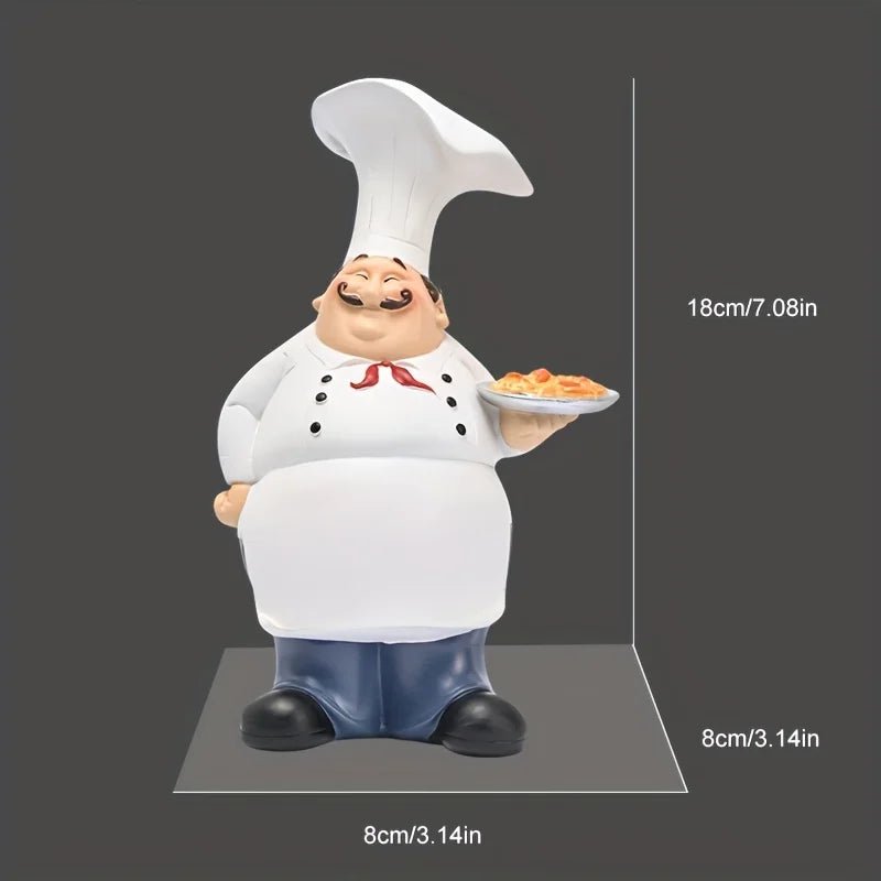 Figurine de chef en résine style américain - Ornement créatif et mignon pour décoration de cuisine intérieure et extérieure - Cuisine Chez Nadine