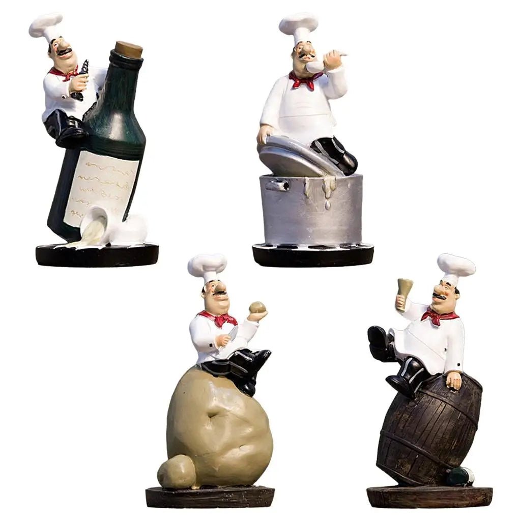 Figurine décorative de chef français en résine 3D - Ornement pour cuisine gastronomique et décoration de maison - Cuisine Chez Nadine
