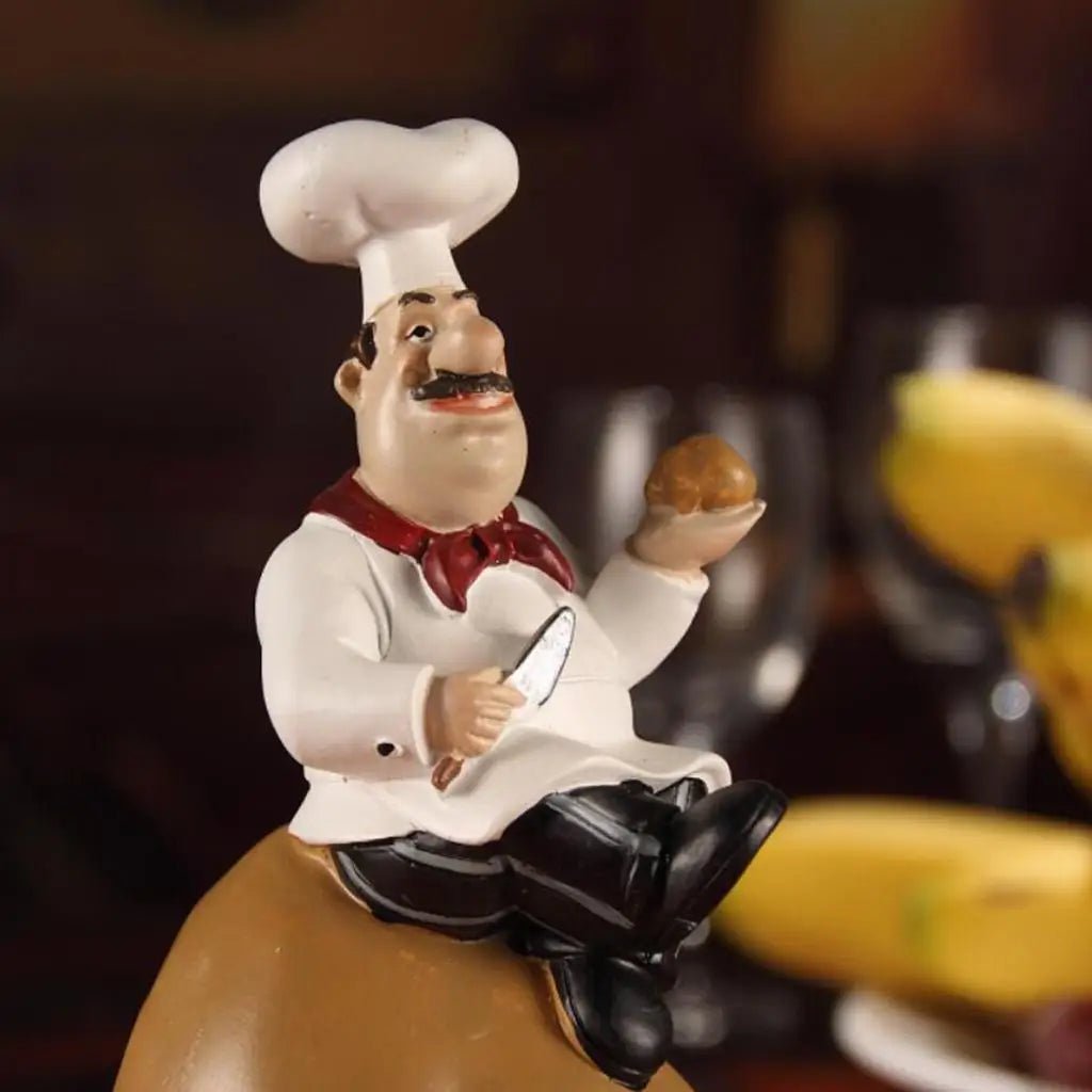 Figurine décorative de chef français en résine 3D - Ornement pour cuisine gastronomique et décoration de maison - Cuisine Chez Nadine