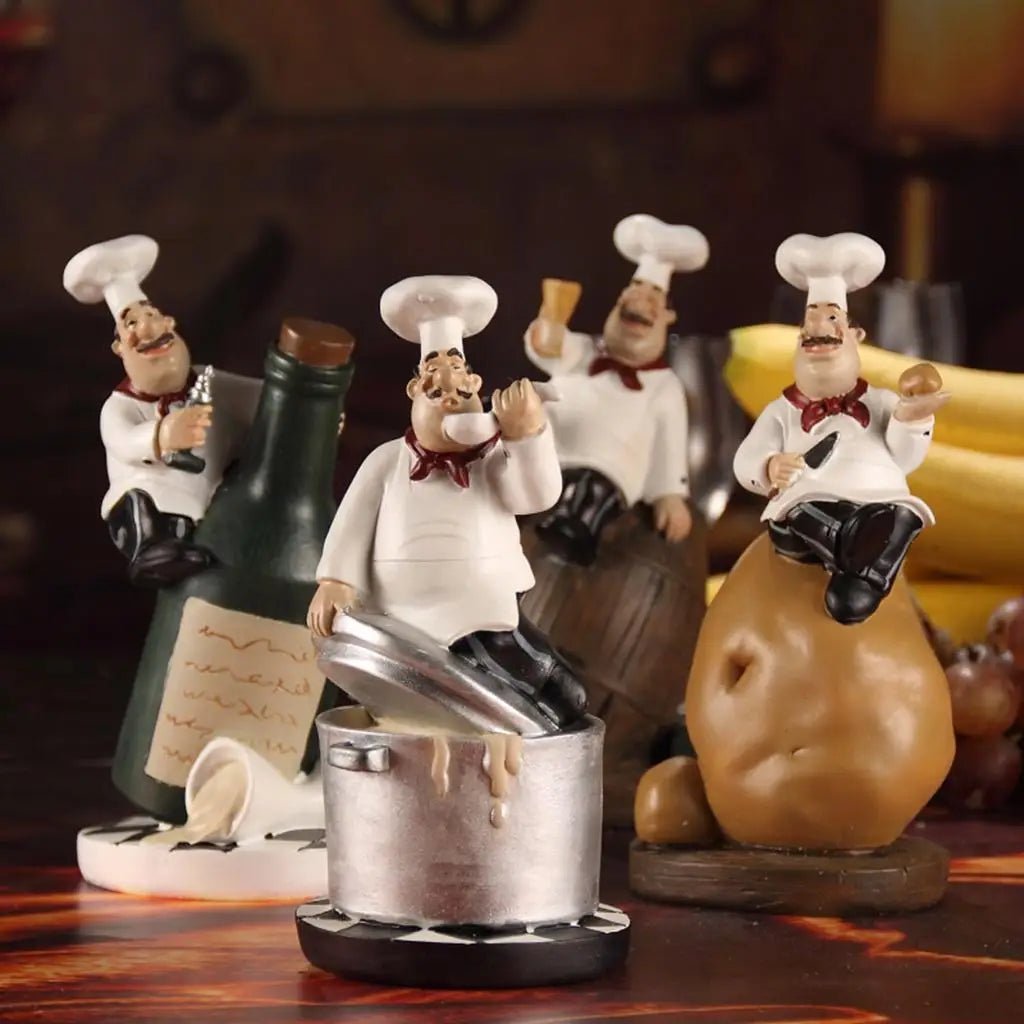 Figurine décorative de chef français en résine 3D - Ornement pour cuisine gastronomique et décoration de maison - Cuisine Chez Nadine
