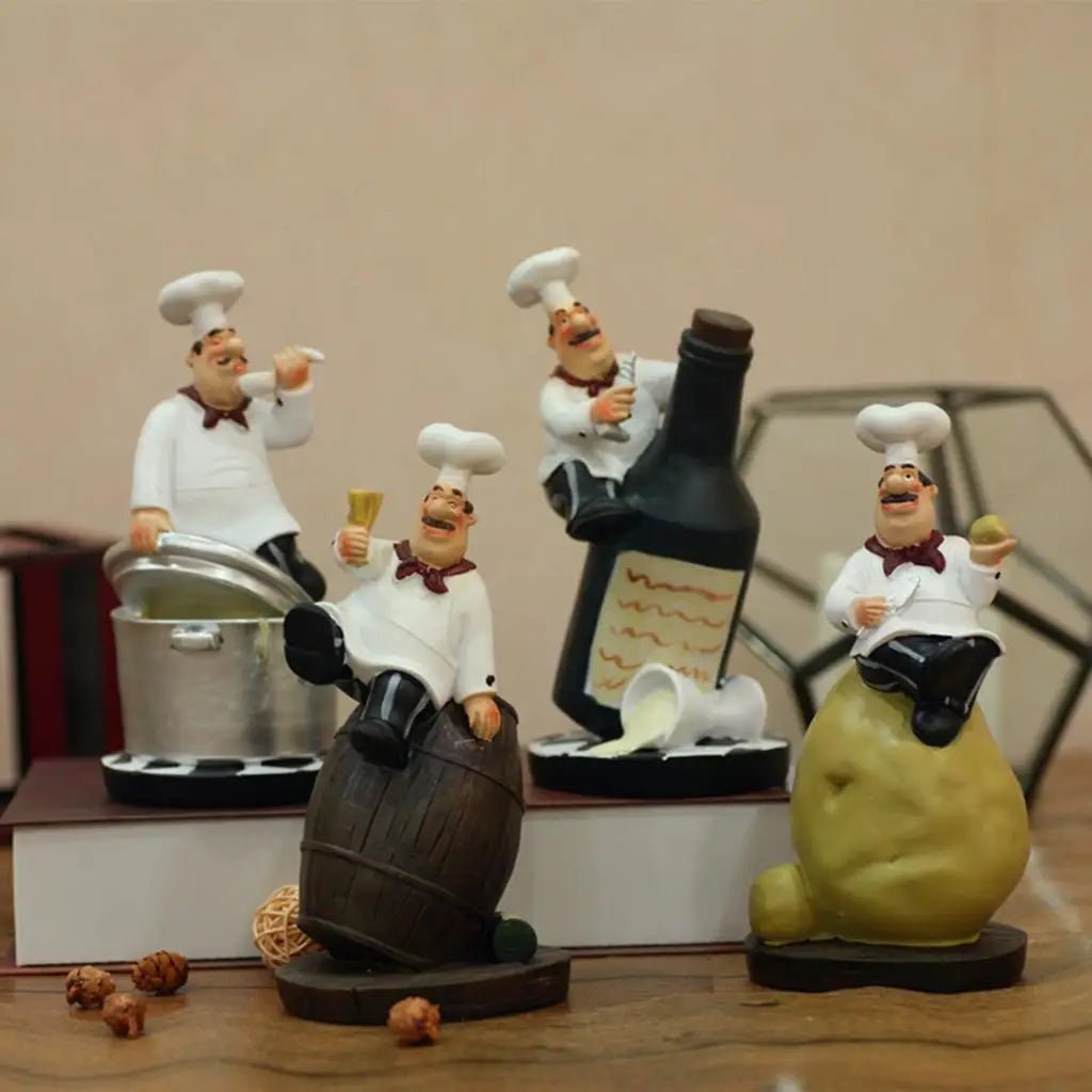 Figurine décorative de chef français en résine 3D - Ornement pour cuisine gastronomique et décoration de maison - Cuisine Chez Nadine