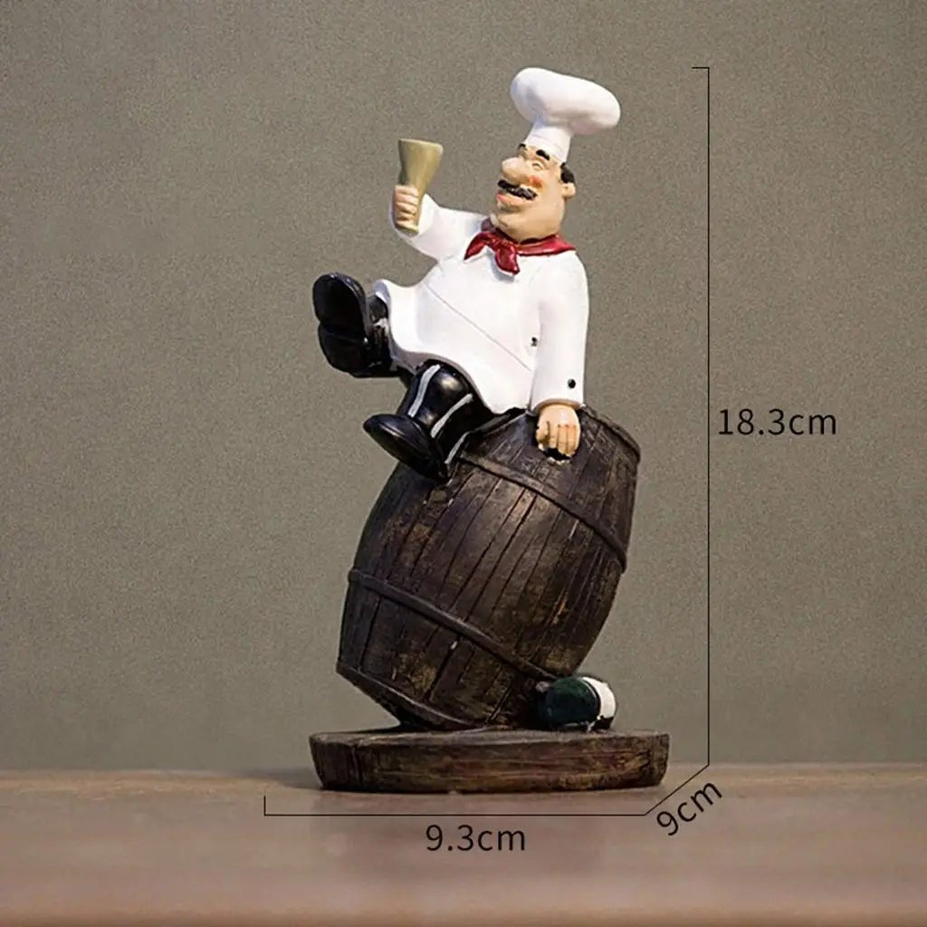 Figurine décorative de chef français en résine 3D - Ornement pour cuisine gastronomique et décoration de maison - Cuisine Chez Nadine