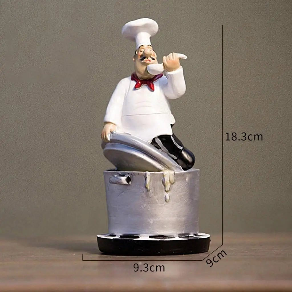 Figurine décorative de chef français en résine 3D - Ornement pour cuisine gastronomique et décoration de maison - Cuisine Chez Nadine