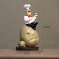 Figurine décorative de chef français en résine 3D - Ornement pour cuisine gastronomique et décoration de maison - Cuisine Chez Nadine
