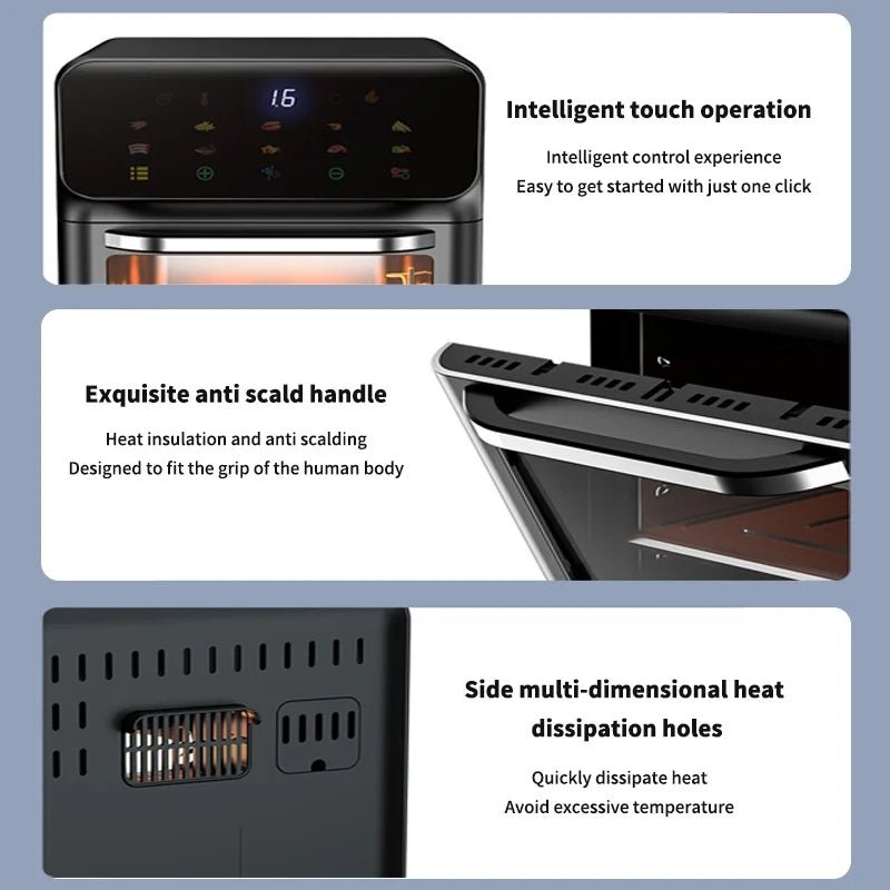 Friteuse à air 10L en acier inoxydable avec 18 modes de cuisson - Cuisine Chez Nadine
