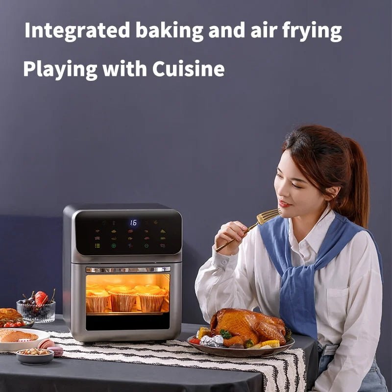 Friteuse à air 10L en acier inoxydable avec 18 modes de cuisson - Cuisine Chez Nadine