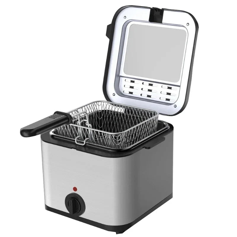Friteuse Électrique en Acier Inoxydable 2,5L 220V/1000W - Appareil à Frites et Beignets avec Thermostat Ajustable - Cuisine Chez Nadine
