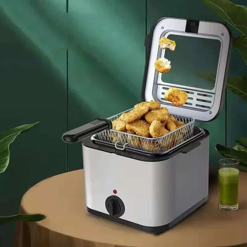 Friteuse Électrique en Acier Inoxydable 2,5L 220V/1000W - Appareil à Frites et Beignets avec Thermostat Ajustable - Cuisine Chez Nadine