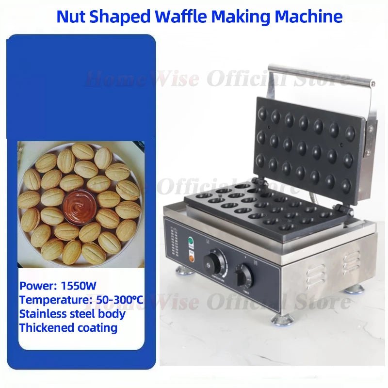 Gaufrier Électrique 1550W en Forme de Noix et Châtaigne - Appareil à Gaufres Croustillantes avec Thermostat Ajustable - Cuisine Chez Nadine