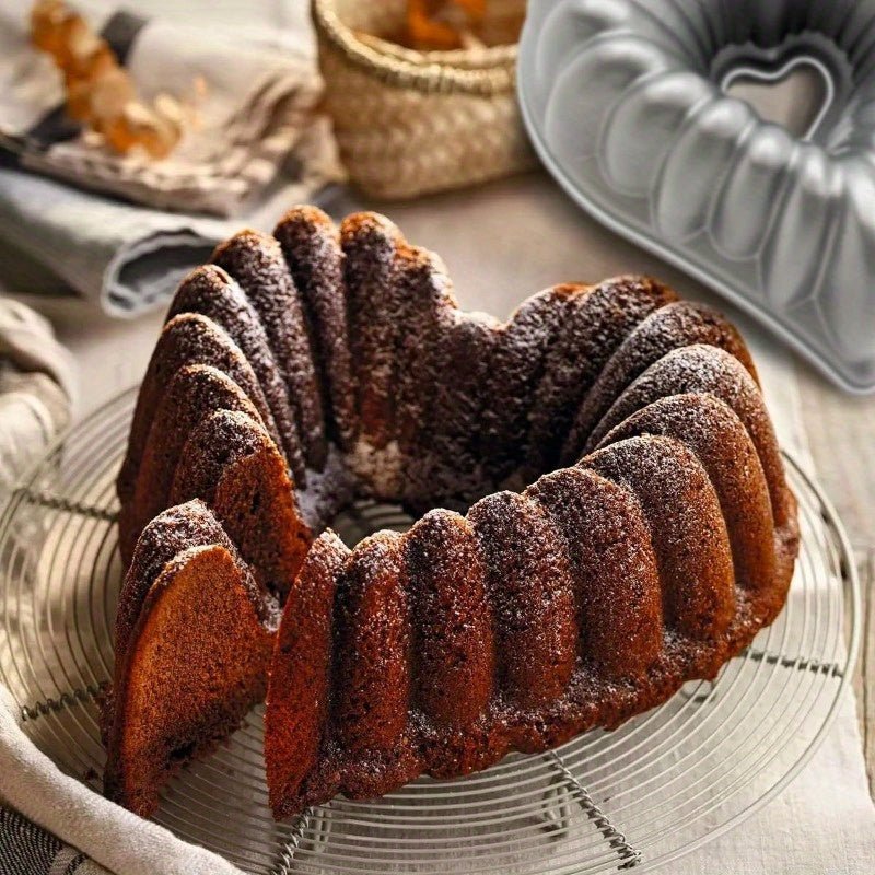 Grand moule à gâteau en forme de cœur 3D en aluminium 10,43" x 11,22" - Antiadhésif pour mariages et fêtes - Cuisine Chez Nadine