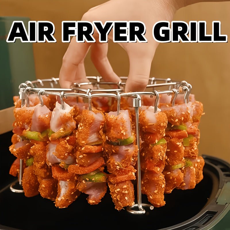 Grill vertical en acier inoxydable 304 avec 24 brochettes pour friteuse à air - Cuisine Chez Nadine
