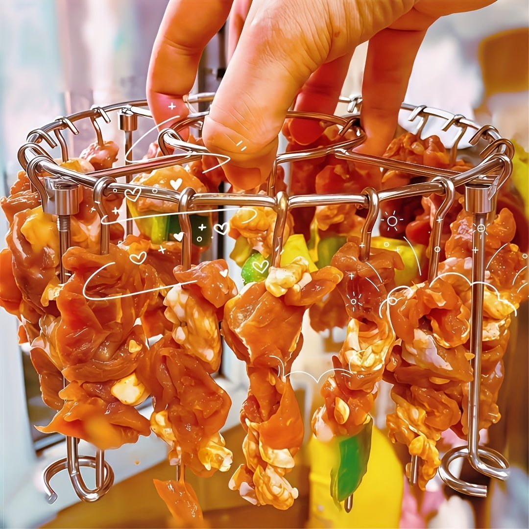 Grill vertical en acier inoxydable 304 avec 24 brochettes pour friteuse à air - Cuisine Chez Nadine