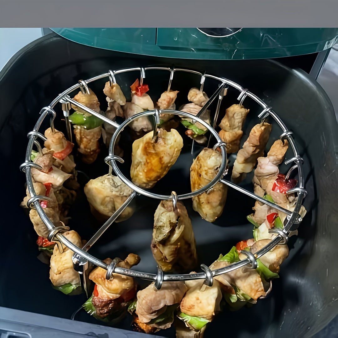 Grill vertical en acier inoxydable 304 avec 24 brochettes pour friteuse à air - Cuisine Chez Nadine