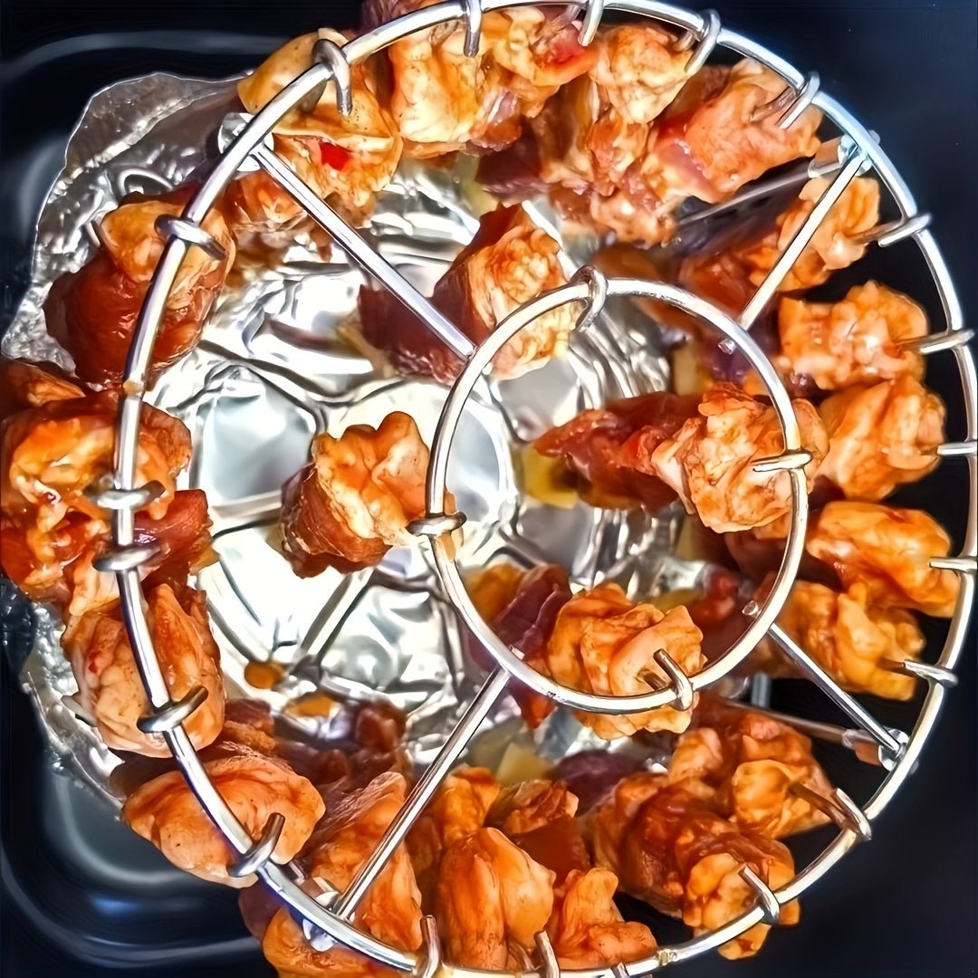 Grill vertical en acier inoxydable 304 avec 24 brochettes pour friteuse à air - Cuisine Chez Nadine