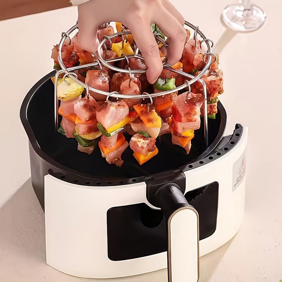 Grill vertical en acier inoxydable 304 avec 24 brochettes pour friteuse à air - Cuisine Chez Nadine