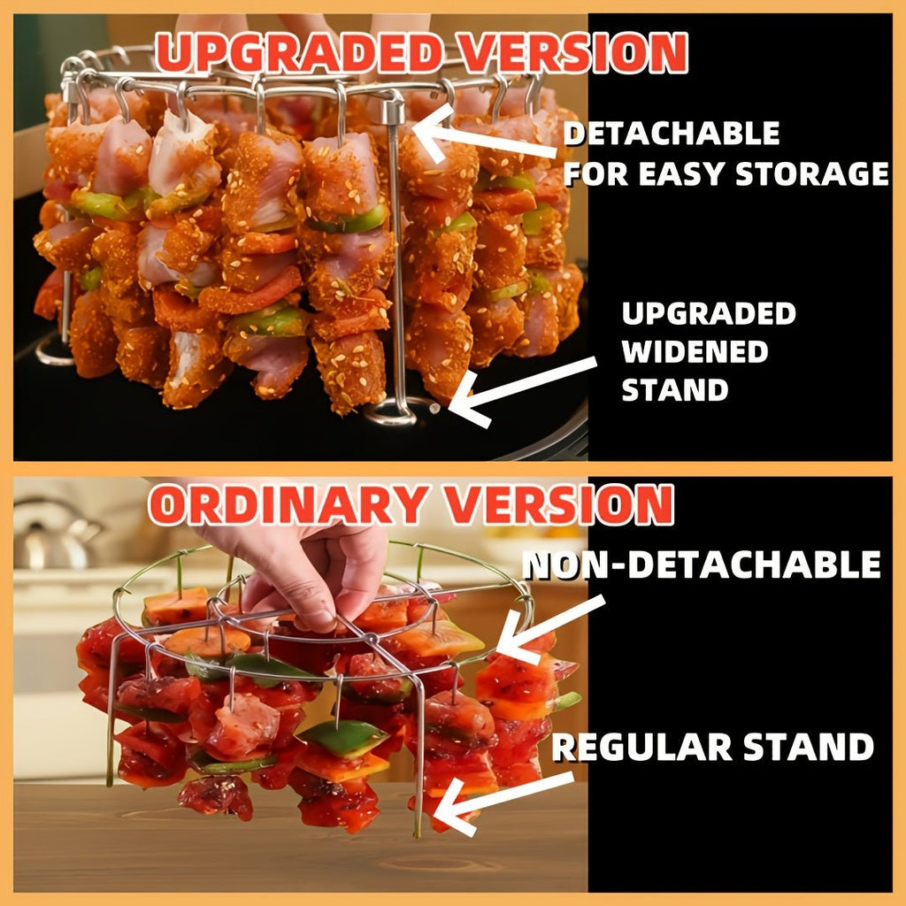 Grill vertical en acier inoxydable 304 avec 24 brochettes pour friteuse à air - Cuisine Chez Nadine