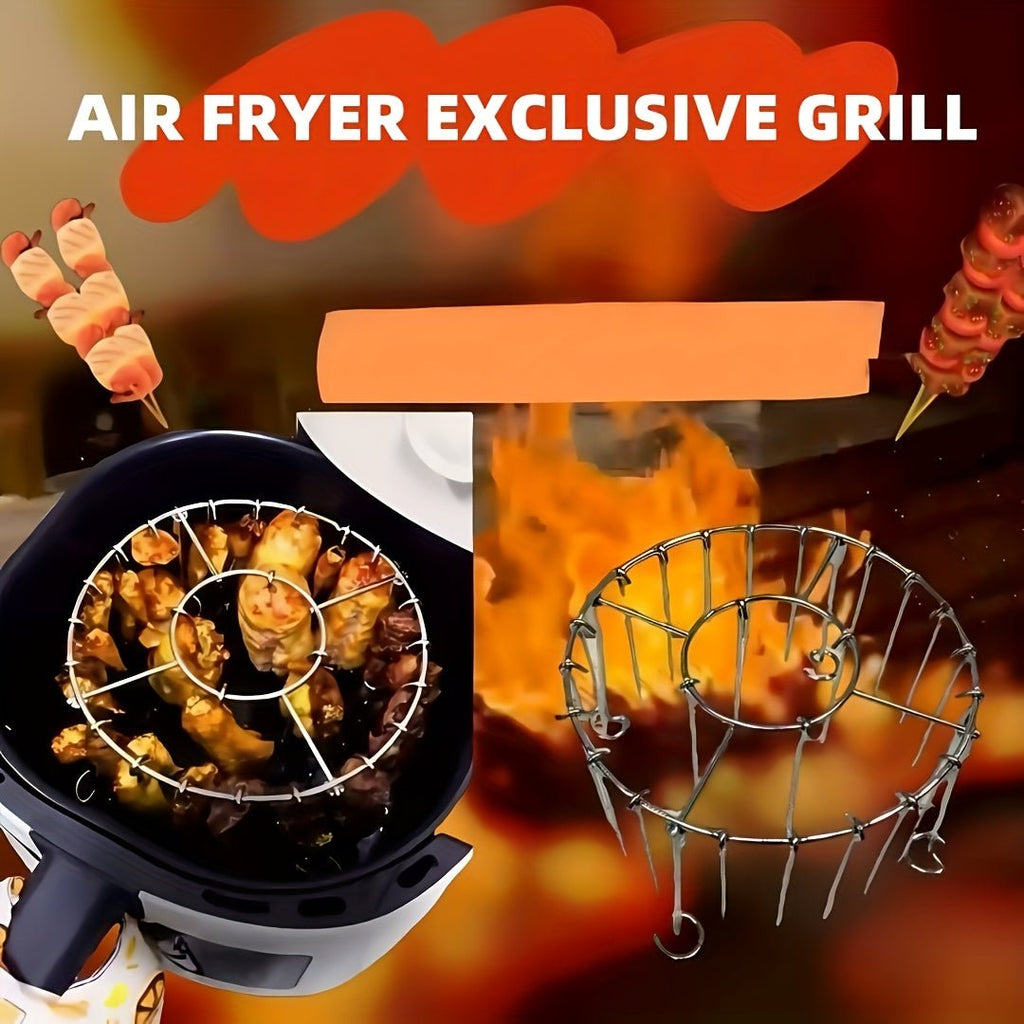 Grill vertical en acier inoxydable 304 avec 24 brochettes pour friteuse à air - Cuisine Chez Nadine