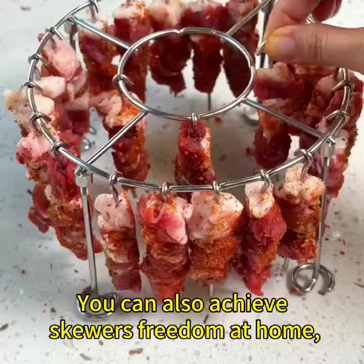 Grill vertical en acier inoxydable 304 avec 24 brochettes pour friteuse à air - Cuisine Chez Nadine