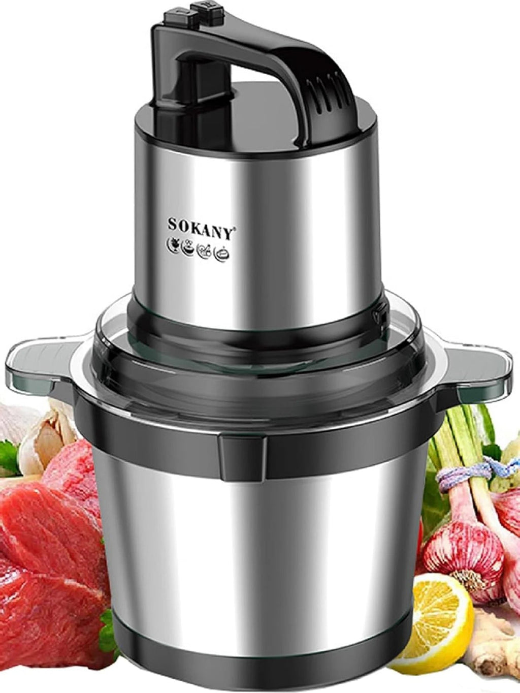 Hachoir à Viande Électrique avec Bol Inox - 2 Vitesses et 4 Lames Multifonction - Cuisine Chez Nadine