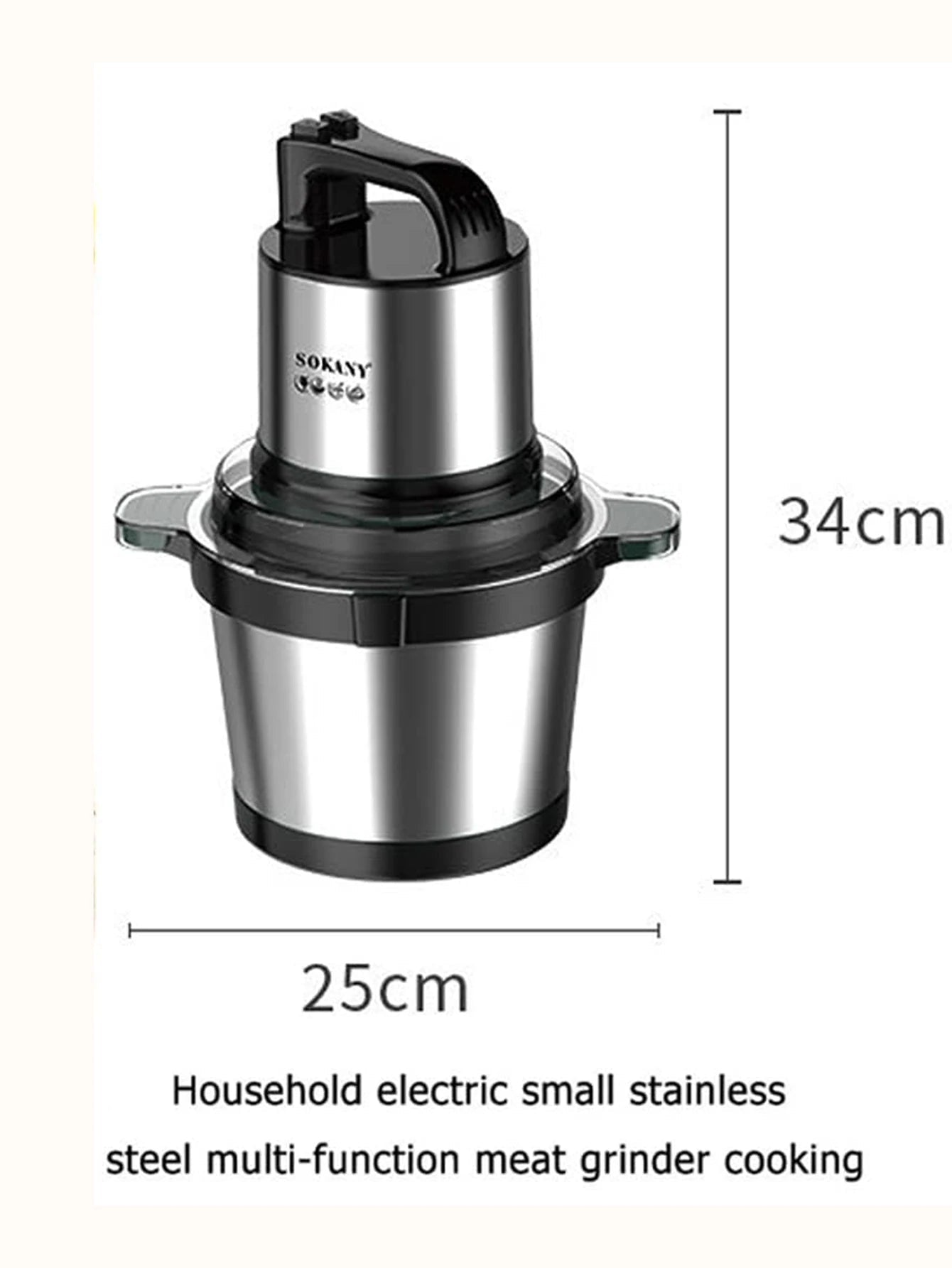 Hachoir à Viande Électrique avec Bol Inox - 2 Vitesses et 4 Lames Multifonction - Cuisine Chez Nadine