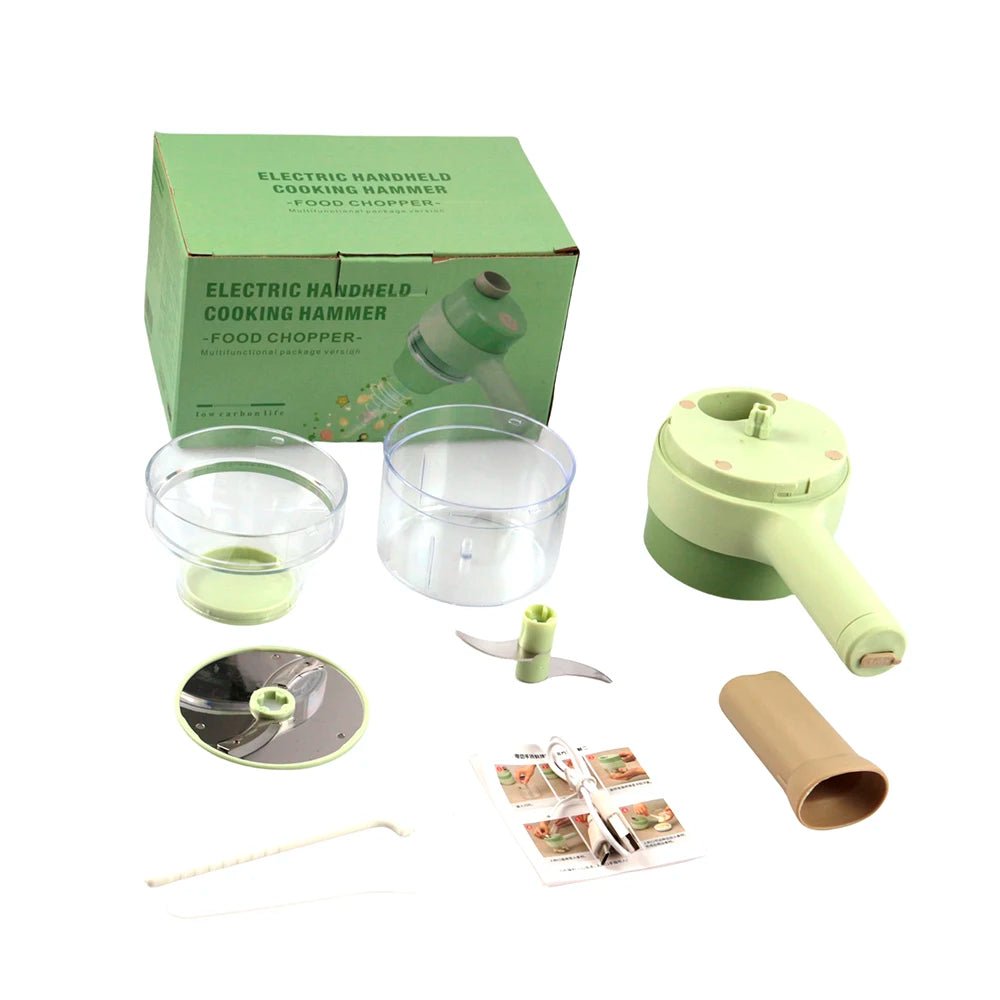 Hachoir Électrique Sans Fil Multifonction - Coupe - Légumes, Tranche - Fruits, Presse - Ail et Mixeur Portable pour Cuisine - Cuisine Chez Nadine