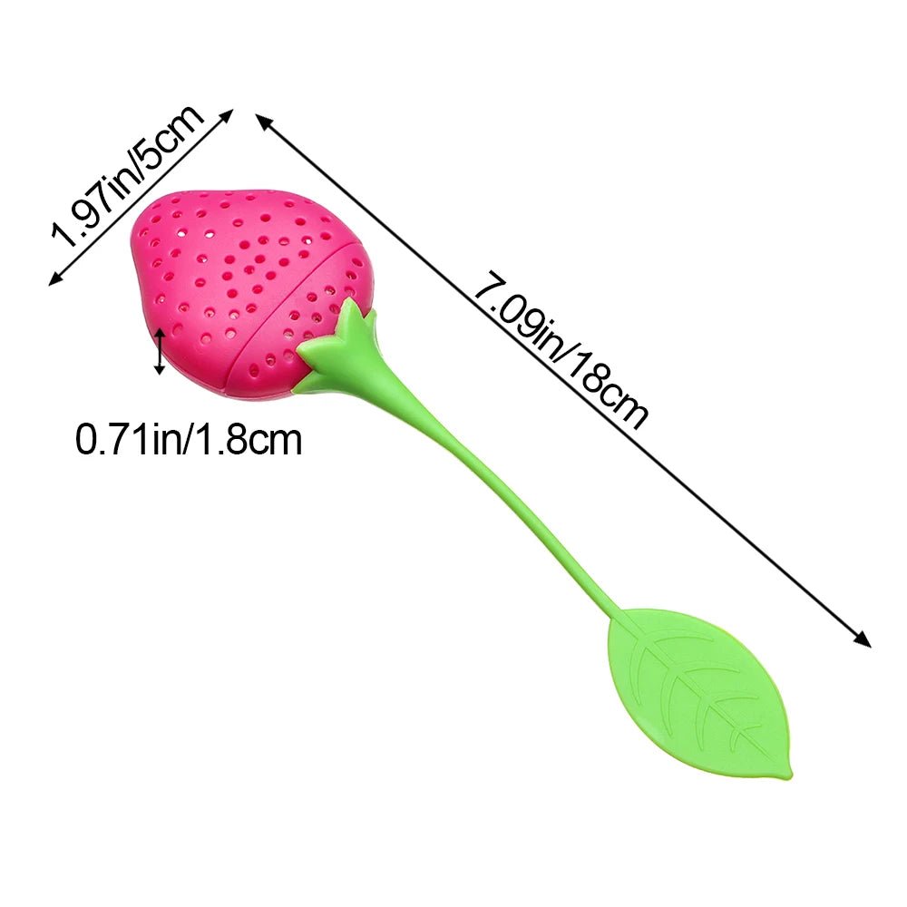 Infuseur à Thé Acier Inoxydable Filtre Feuilles Poignée Silicone Créatif Forme Fraise Accessoire Cuisine - Cuisine Chez Nadine