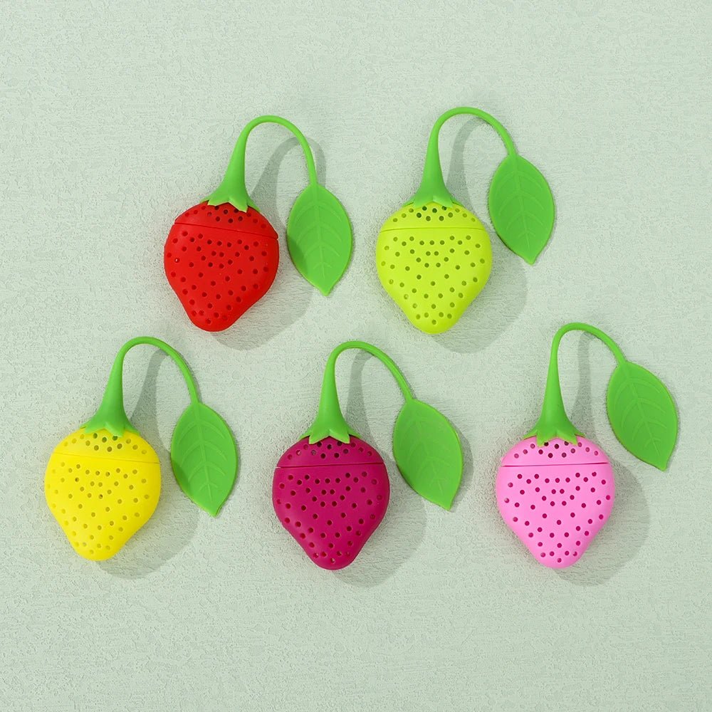 Infuseur à Thé Acier Inoxydable Filtre Feuilles Poignée Silicone Créatif Forme Fraise Accessoire Cuisine - Cuisine Chez Nadine