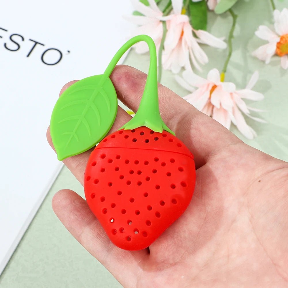 Infuseur à Thé Acier Inoxydable Filtre Feuilles Poignée Silicone Créatif Forme Fraise Accessoire Cuisine - Cuisine Chez Nadine