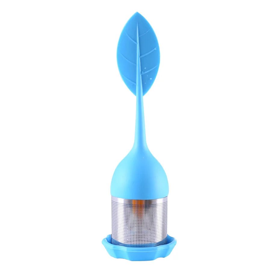 Infuseur à Thé Acier Inoxydable Mailles Fines Filtre Poignée Silicone Feuille Sans BPA Plateau Égouttoir Thé en Vrac - Cuisine Chez Nadine